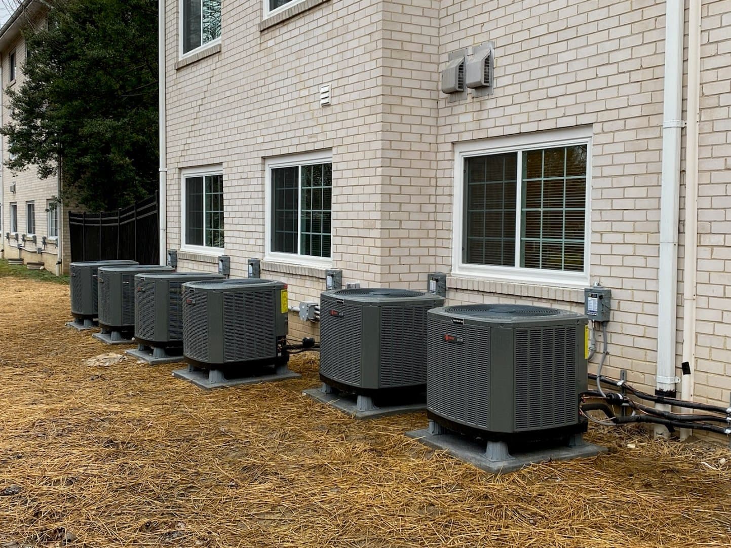 New split-system condensers installed outside Murraygate Village
